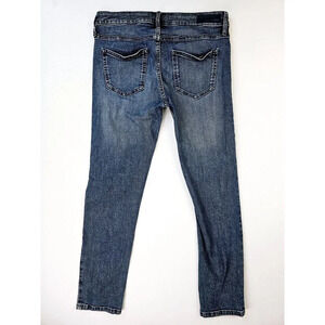 Calvin Klein Size 4 Women's 28 Inch Inseam Slim Boyfriend Blue Denim Logo Jeans